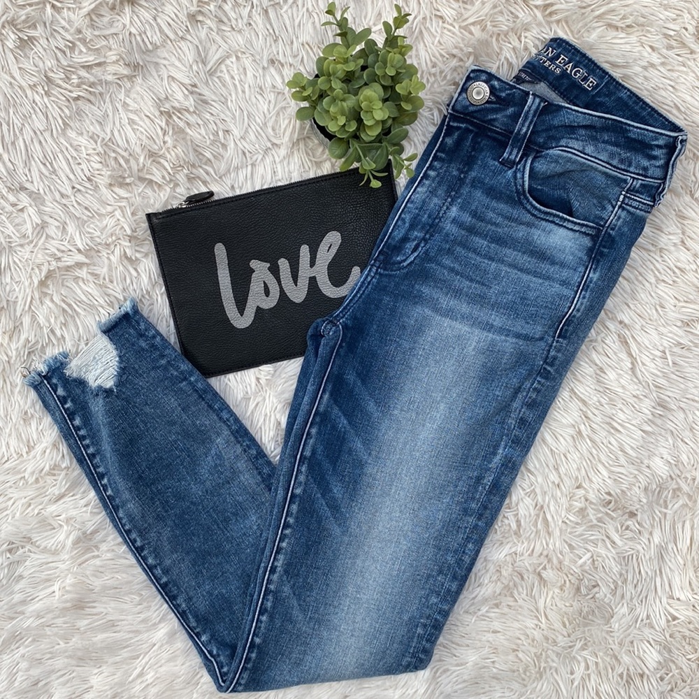 American Eagle Hi Rise Jegging Crop Skinny Jeans 💗 Dark…